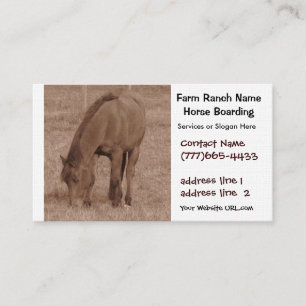 Horse Boarding or Stables Business Card