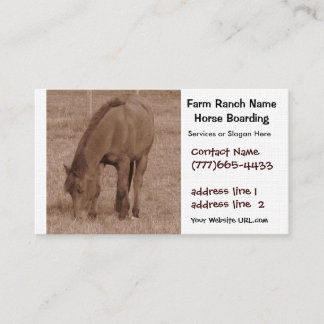 Horse  Boarding or Stables Business Card