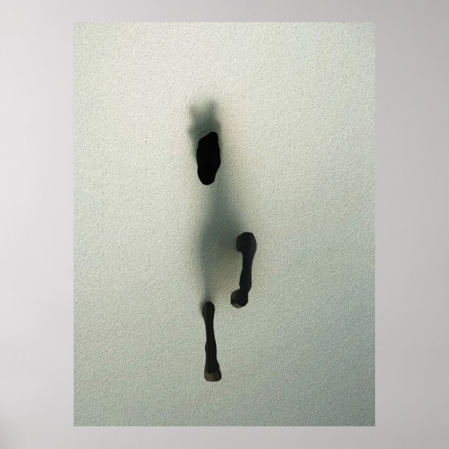 Horse Breaking Through Fog - Abstract Art Poster (Front)