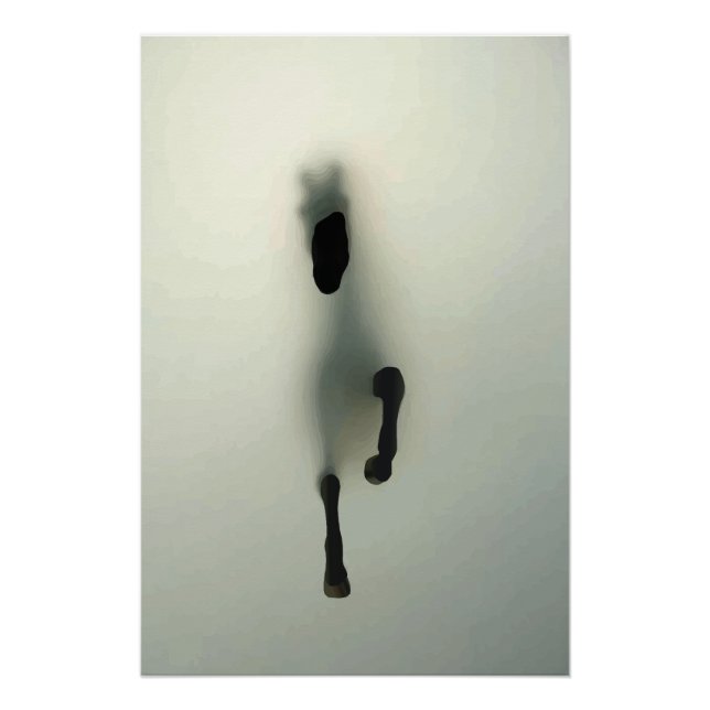 Horse Breaking Through Fog Poster (Front)