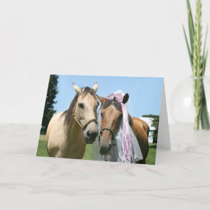Horse bride and groom card