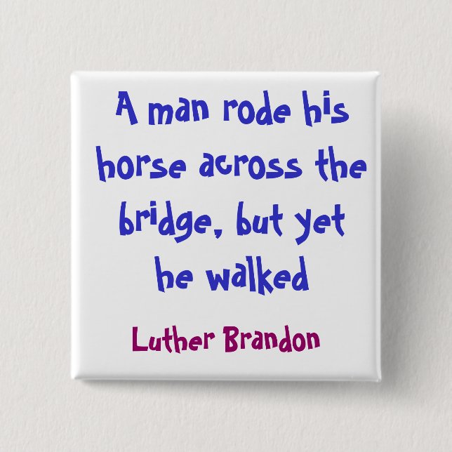 Horse Bridge 2 Inch Square Button (Front)