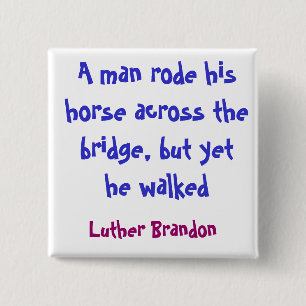 Horse Bridge 2 Inch Square Button