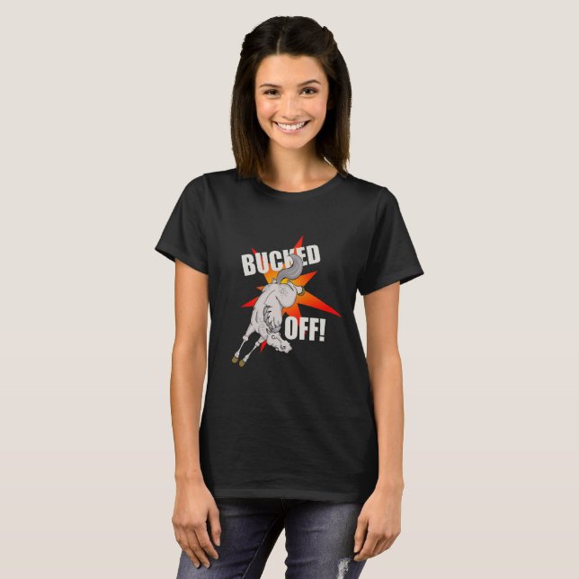 Horse 'Bucked Off!' design t-shirt (Front Full)