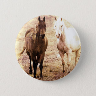 Horse Buddies Sepia 2 Inch Round Button
