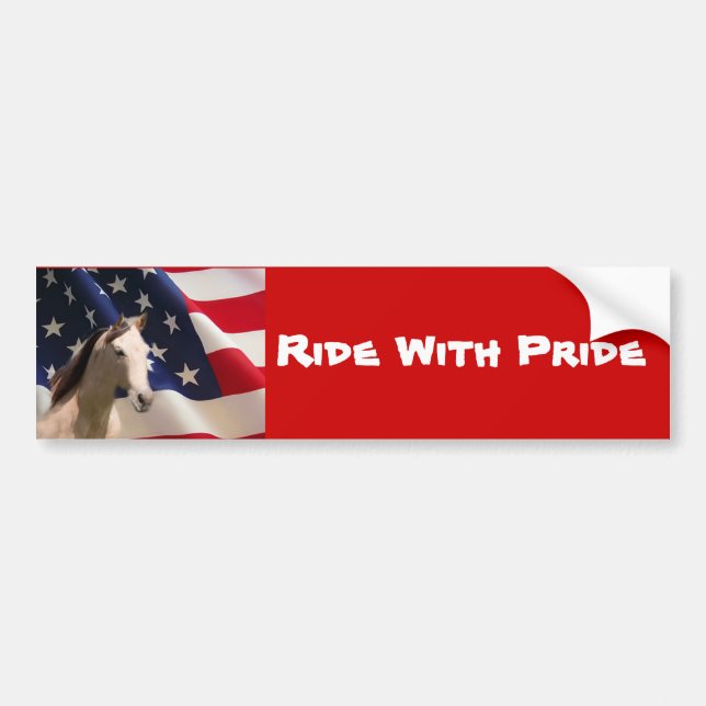Horse Bumper Sticker American Flag (Front)