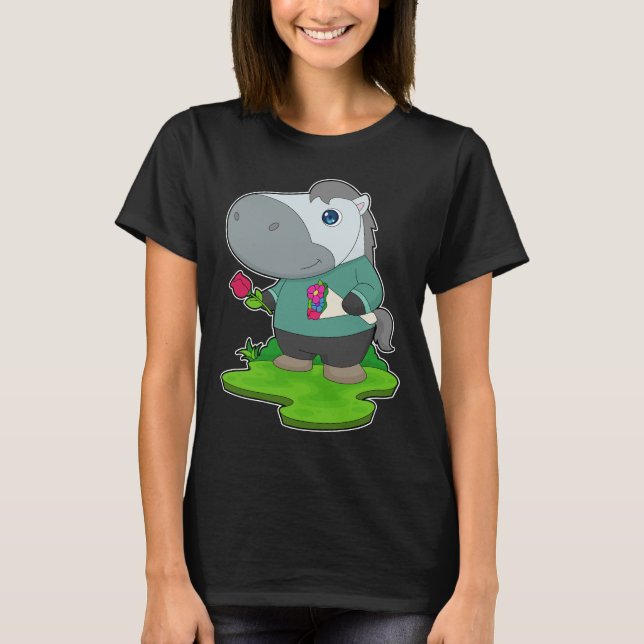 Horse Bunch of Flowers T-Shirt (Front)
