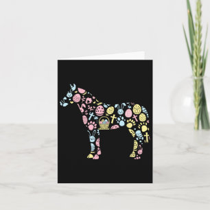 Horse Bunny Easter Egg Easter Day Womens Mens Kids Card