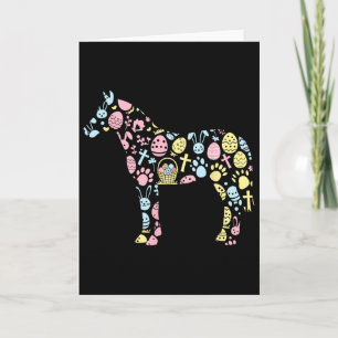 Horse Bunny Easter Egg Easter Day Womens Mens Kids Card