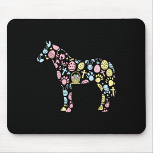 Horse Bunny Easter Egg Easter Day Womens Mens Kids Mouse Pad