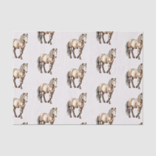 Horse Burgundy Cream Birthday Tissue Paper