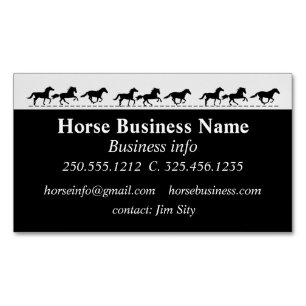 Horse Business Boarding Stables Riding Lessons  Bu Magnetic Business Card