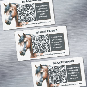 Horse Business Card Magnet with QR Code