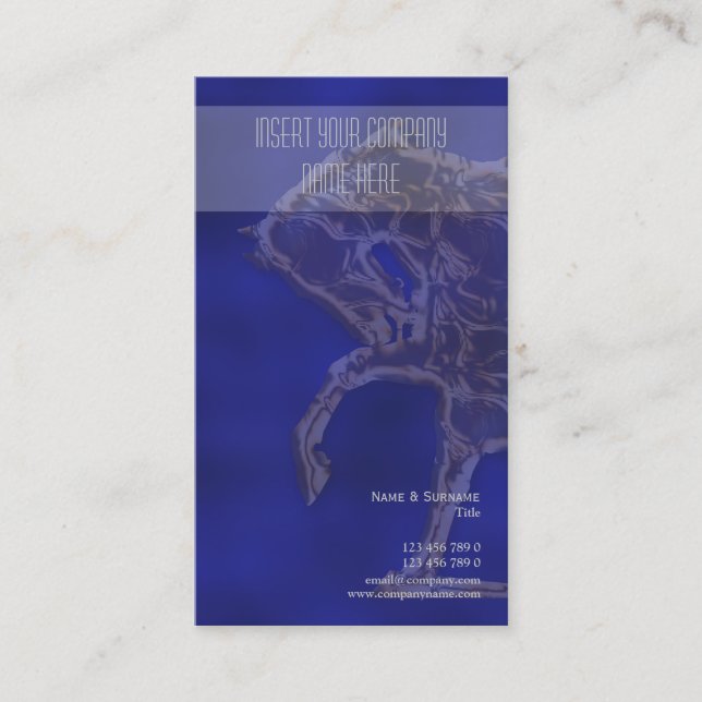 Horse business marketing blue silver gold card (Front)
