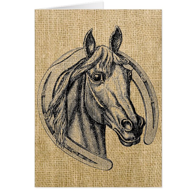Horse Cameo on Burlap (Front)