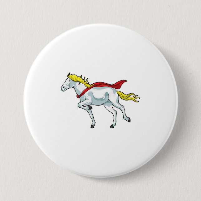 Horse Cape 3 Inch Round Button (Front)