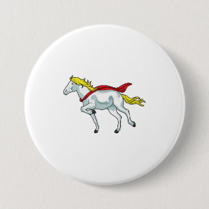 Horse Cape 3 Inch Round Button