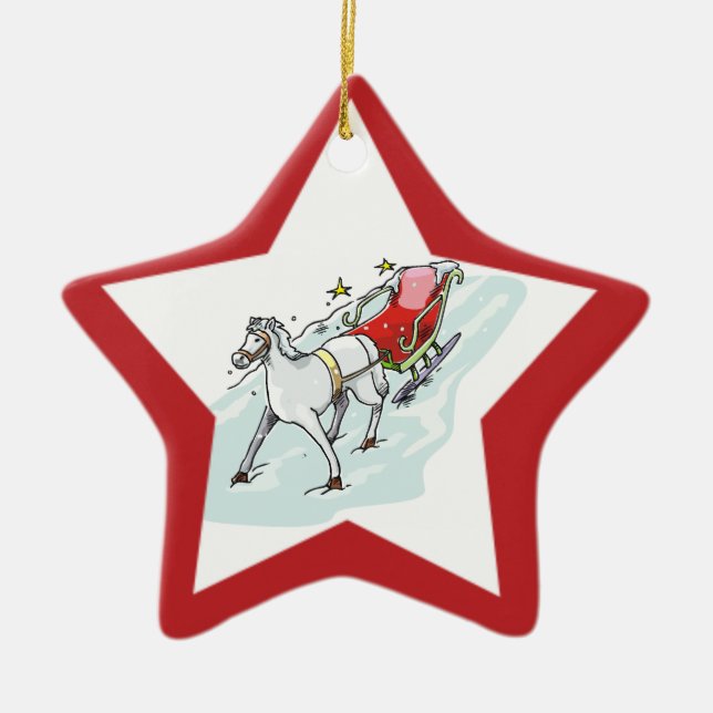 Horse & Carriage - Ceramic Ornament (Front)