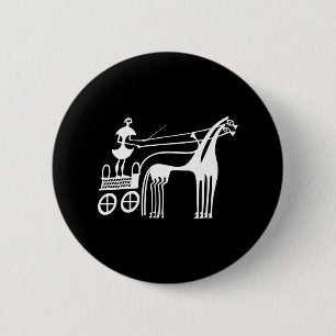 Horse Carriage Harness Racing Greek Art 2 Inch Round Button
