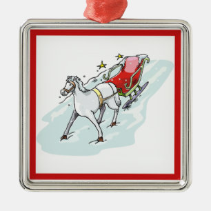 Horse & Carriage - Metal Ornament