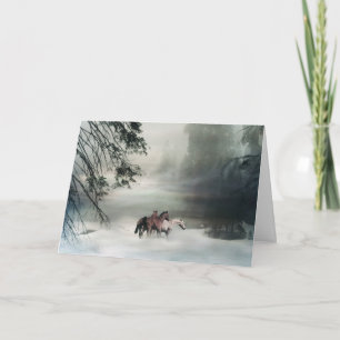 Horse Cartes de Noël, Cheval dans la neige