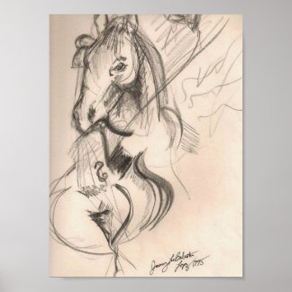Horse Cello Art Poster