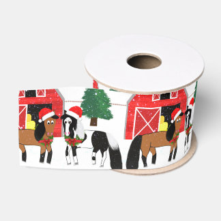 Horse Christmas Ribbon Grosgrain Ribbon
