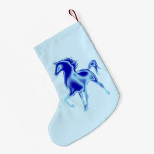 Horse Christmas Stocking Blue - Customizable