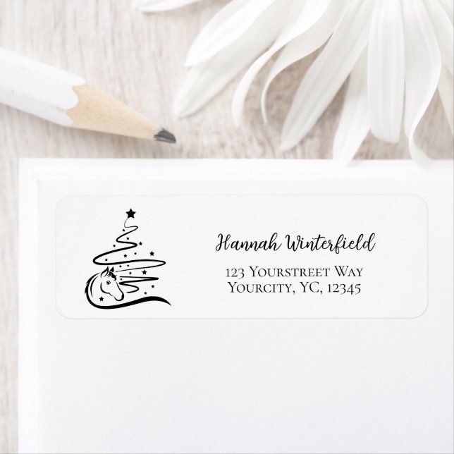 Horse Christmas tree black and white Equestrian (Insitu)