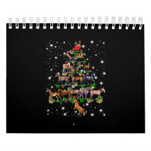 Horse Christmas Tree Covered By Flashlight Calendar