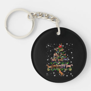 Horse Christmas Tree Covered By Flashlight Keychain