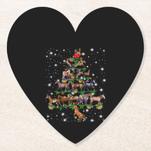 Horse Christmas Tree Covered By Flashlight Paper Coaster