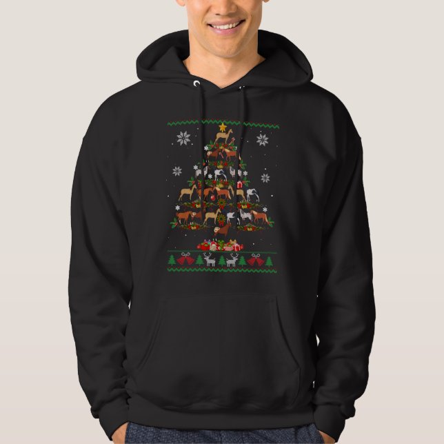 Horse Christmas Tree Ugly Sweater Horse Lover Fami (Front)
