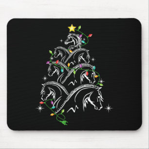 Horse Christmas Tree Xmas Lighting , Uni-adults_ki Mouse Pad
