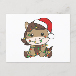Horse Christmas Winter Animals Holiday Horses Postcard