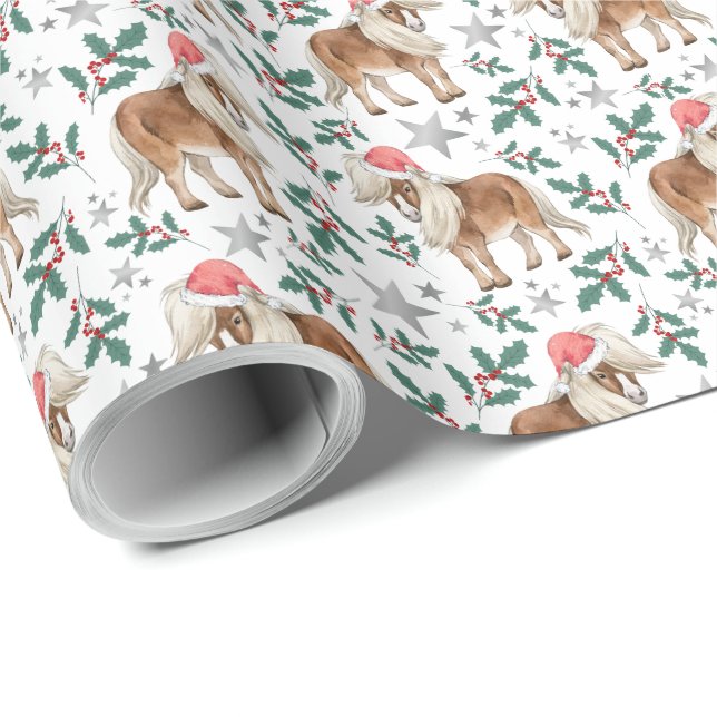 Horse Christmas Wrapping Paper (Roll Corner)