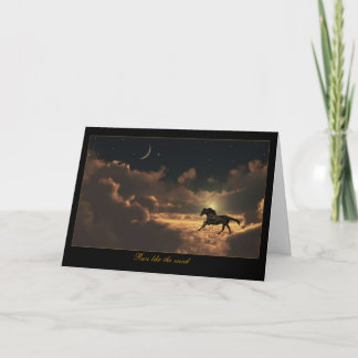 Horse Clouds Night Sky Card Any Occasion Use