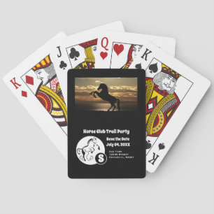 Horse Club Trail Party Monogram Photo Playing Cards