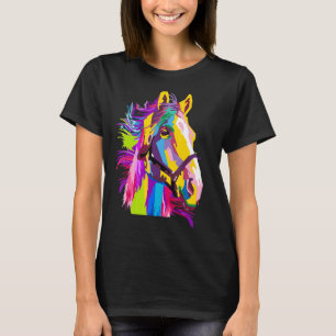 Horse Colourful Head Pop Style T-Shirt