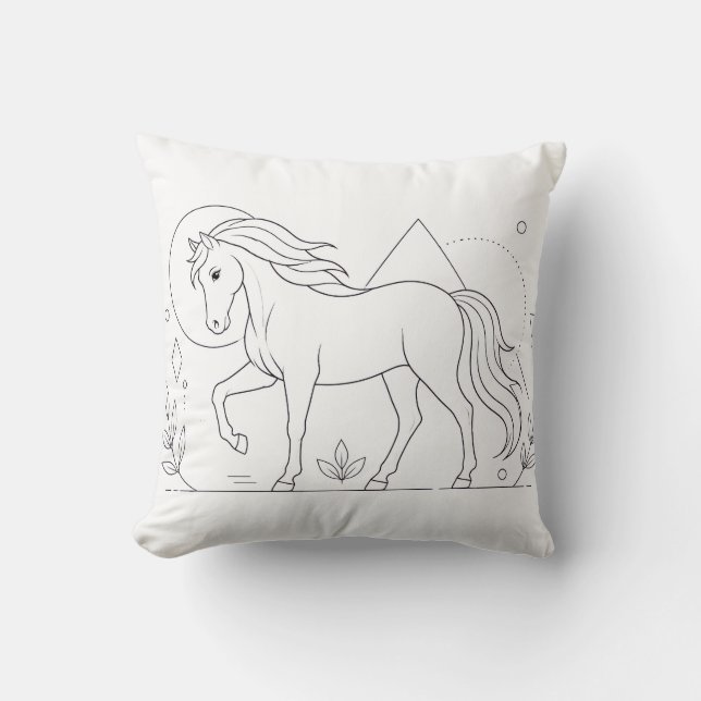 Horse Colouring Book Pillow (Front)