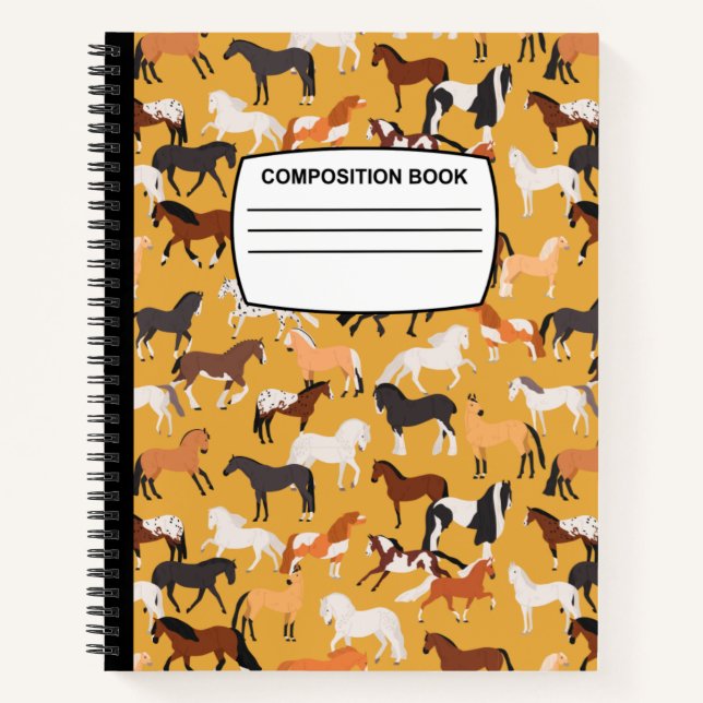 Horse Composition Notebook spiral wide ruled (Front)