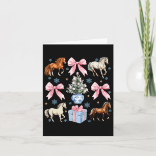 Horse Coquette Bow Christmas Horses Farmer Cowgirl Card