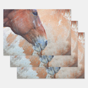 Horse Country Rustic Brown Western Decoupage Wrapping Paper Sheet