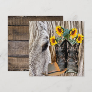 Horse Cowboy Boots Cowboy Hat Barn Board Flowers