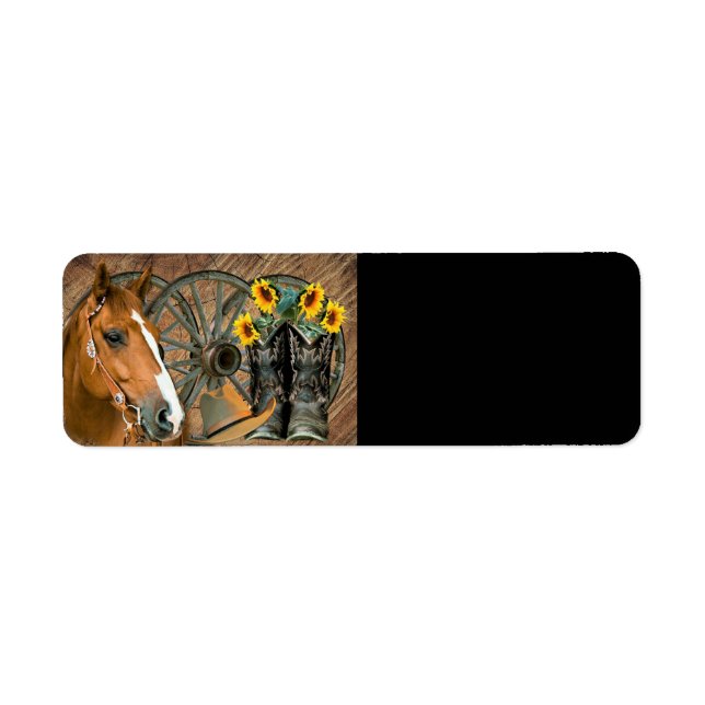 Horse Cowboy Boots Wagon Wheel Sunflowers Western (Front)