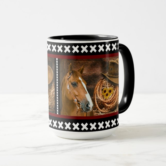 Horse Cowboy Hat Lasso Western Pattern  Mug (Front Right)