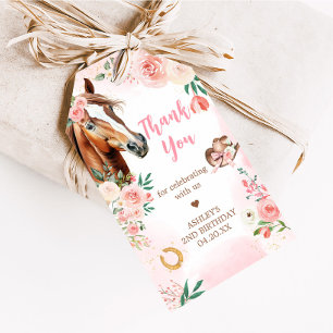 Horse Cowgirl Birthday Party Favour Tags