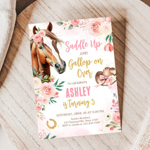 Horse Cowgirl Birthday Party Invitation
