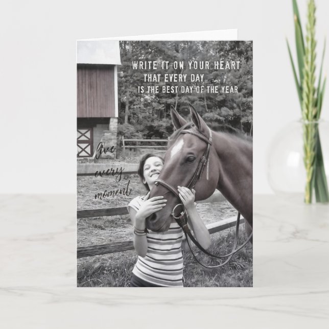 HORSE CRAZY Greeting Card (Front)