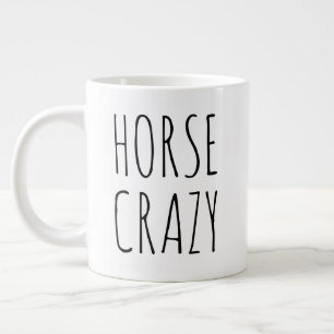 "Horse Crazy" Simple Modern Farmhouse Large Coffee Mug